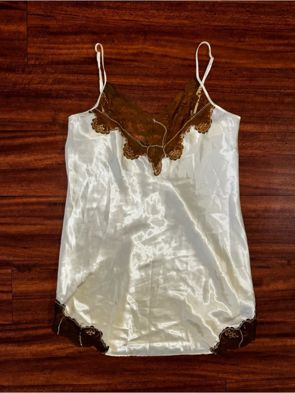 Victoria’s Secret  Ivory Slip Dress with  Lace Trim